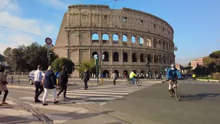 Walking in Rome - Colosseum and Trevi Fountain, November 2021 - 4K