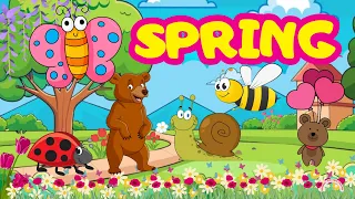 SPRING Season 🌼| Spring Vocabulary | Spring animals for Kids | Butterfl🦋| Bear🐻 | Bee🐝| Ladybug🐞