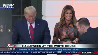 TRICK-OR-TREAT: President & First Lady give candy to kids at The White House