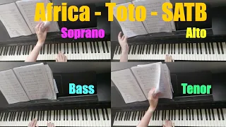 Africa by Toto - SATB Choir Voices with Piano Accompaniment