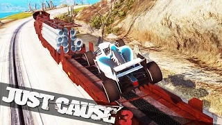 JUST CAUSE 3 CAR JUMPING ONTO A TRAIN :: Just Cause 3 Epic Stunts