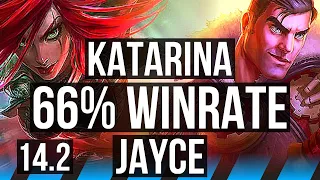 KATARINA vs JAYCE (MID) | Quadra, 12/1/2, 66% winrate, Legendary | KR Master | 14.2