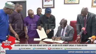 Obaseki Don Sign N179bn 2020 Budget Enter Law, As Edo State Goment Break 15 Years Record.