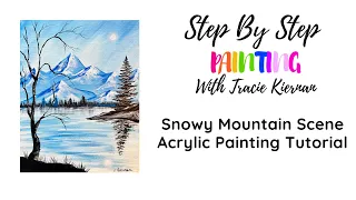 How To Paint A Snowy Mountain Scene - Acrylic Painting Tutorial Step By Step