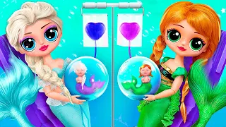 How Elsa and Anna Turned into Mermaids/ LOL Surprise DIYs
