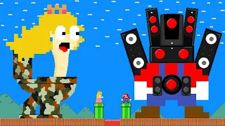 What If Mario Speaker Man vs Peach Camo Skibidi Toilet?