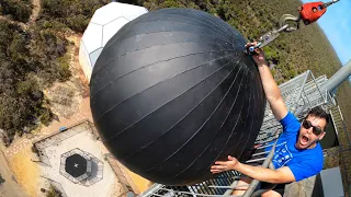 Wrecking Ball Vs. World's Strongest Trampoline from 45m