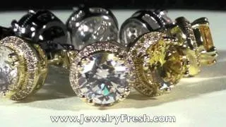 Big Stone Simulated Diamond Earrings High End Lab Diamonds JewelryFresh.com