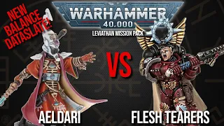 NEW BALANCE DATASLATE - Aeldari Vs Flesh Tearers - Warhammer 40k Battle Report