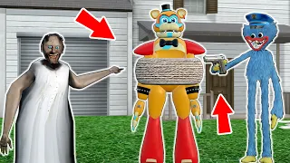 Granny vs Huggy Wuggy cop vs Five Nights at Freddy’s - funny monster animation (p.1)