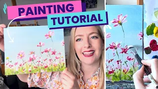 Acrylic Painting Tutorial [Flower Acrylic Painting]