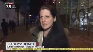 Leaders' Debate - Heckler Explains Why She Interrupted David Cameron