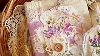 Лавандовый блокнот (джанкбук). Lavender junk journal. Скрапбукинг