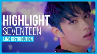 SEVENTEEN - Highlight Line Distribution (Color Coded)