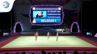 Women's group Belgium - 2019 Acro European Champions, dynamic