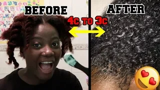 Texturizing my natural hair with S Curl after 5 years! AMAZING results!  😍😱 4c to 3c!