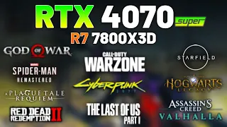 RTX 4070 SUPER + RYZEN 7 7800X3D - Test in 10 Games
