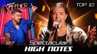 Unbelievable HIGH NOTES in the Blind Auditions of The Voice | Top 10