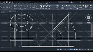 L9: Auxiliary View 1 | Multiview Projection | Circle Ellipse Projection | AutoCAD Tutorial
