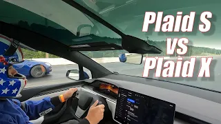 Tesla Model X Plaid vs Model S Plaid  Drag Race and more!