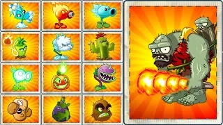 PVZ 2 Every Premium PlantMax Level  vs Jurassic Gargantuar Plants vs Zombies 2