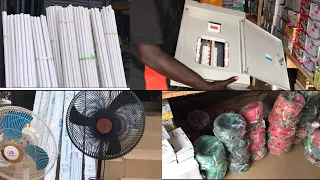EDO: Price Of Electrical Equipment, Wires, Bulbs, Ceiling Fans, Standings Fans, Pipes In Benin City.
