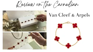 Review on the  @vancleefarpels Carnelian Alhambra Bracelet, 5 Motifs.