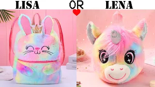 LISA OR LENA 😍 🌹🌷 💖🌈🦄 Unicorn School Supplies & Girl Accessories - Back to School