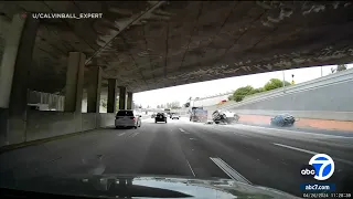 SUV flips over in violent 134 Freeway crash caught on camera