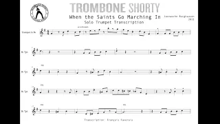 Trombone Shorty - When The Saints Go Marching In - Trumpet Solo Transcription