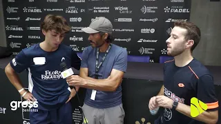 Premier Padel Madrid. Entrevista a Edu Alonso y Jorge Ruiz tras su victoria en el Wizink Center.