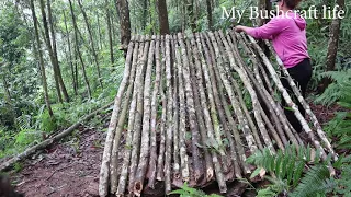 Solo Bushcraft - Challenges Survival Alone in the Rainforest, Build shelter LIVING OFF GRID