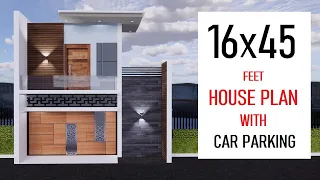 16x45 House Plan With Car parking|16x45 North Facing House Design|16*45 Ghar ka naksha