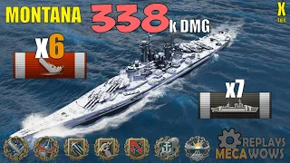 Battleship Montana 6 Kills & 338k Damage | World of Warships Gameplay