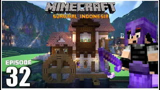 Membangun Rumah Kincir Air dan Membuat AFK Fish Farm - Minecraft Survival Indonesia (Ep.32)