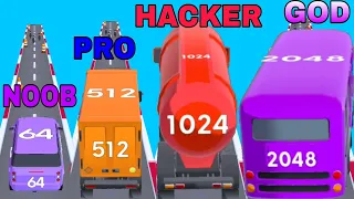 NOOB VS PRO VS HACKER VS GOD in 2048 Race New Version