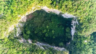 Live: A virtual tour of newly discovered giant karst sinkhole in China