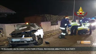 TG BASSANO | 25/01/2020 | AUTO FUORI STRADA: RECINZIONE ABBATTUTA, DUE FERITI