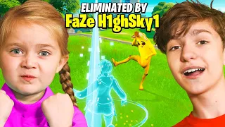 FaZe H1ghSky1 STREAM SNIPES 5 Year Old SISTER In FORTNITE!!! *RAGED*