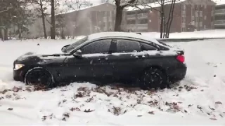 BMW RWD in Snow 430i Winter Blizzak Tires