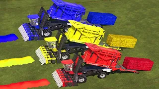 LAND OF COLORS! HUGE HAY BALE MAKING FROM COLORED GRASS! BIG TRANSPORT! Farming Simulator 19