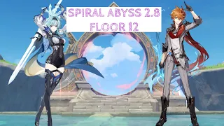 Spiral Abyss 2.8 || Floor 12 (9 Stars) || C0 Eula & C0 Childe || Genshin Impact