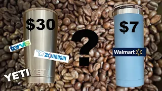 Is more expensive better?  The Ultimate Coffee Mug Battle! Yeti vs Tervis vs Zojirushi vs Wal-Mart.