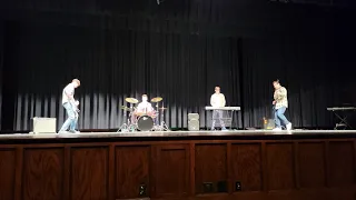 Talent Show at Wichita East High School: Owen, Jackson, Ruben and Deacon