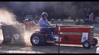 International pulling tractor with a motorcycle engine