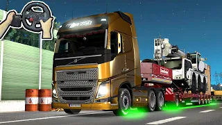 ETS2 Volvo FH16 750 Transporting Mobile Crane to Genoa Bridge (I) - Logitech G29 Gameplay