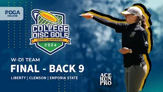 2024 College Disc Golf National Championships | W-DI Team FINAL B9 | Liberty, Clemson, Emporia State