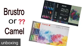 Brustro Oil Pastel VS Camel Oil Pastel (unboxing + comparison)| Best Art Materials
