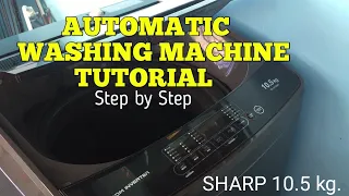 Paano gamitin ang automatic washing machine | step by step | sharp 10.5 kg. ES-JX105A9 (GY)