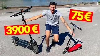 TROTTINETTE ÉLECTRIQUE À 75€ VS 3900€